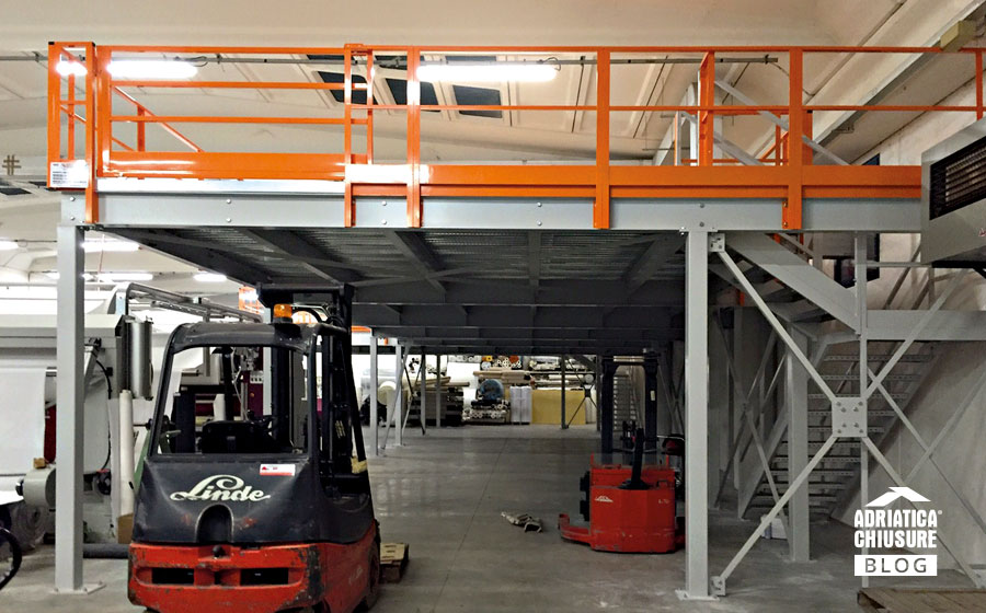 Soppalco industriale in ferro magazzino in ferro Adriatica Chiusure